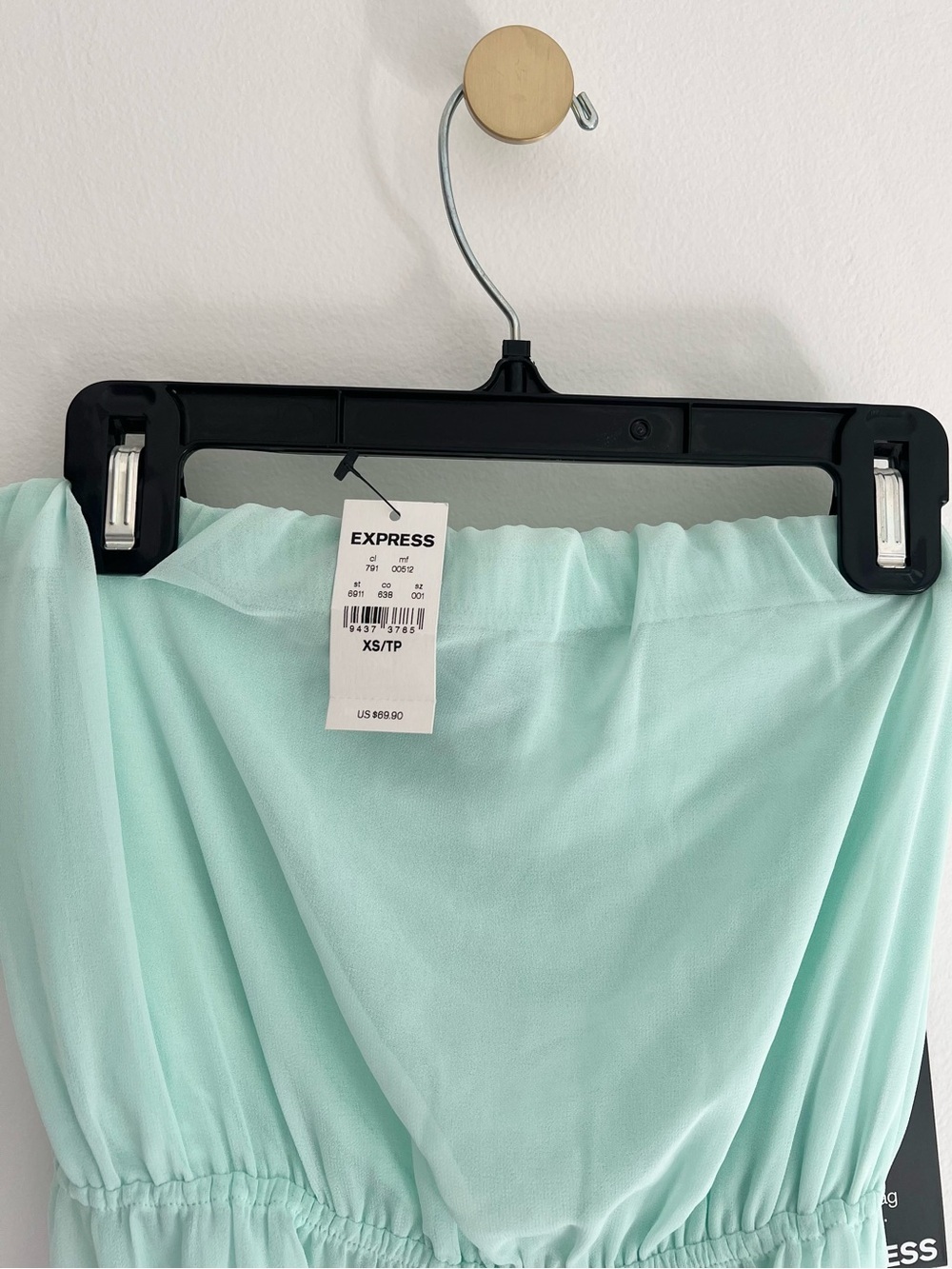 Express Mint Strapless Chiffon Dress with Belt Accent | Women’s XS - Picture 3 of 16